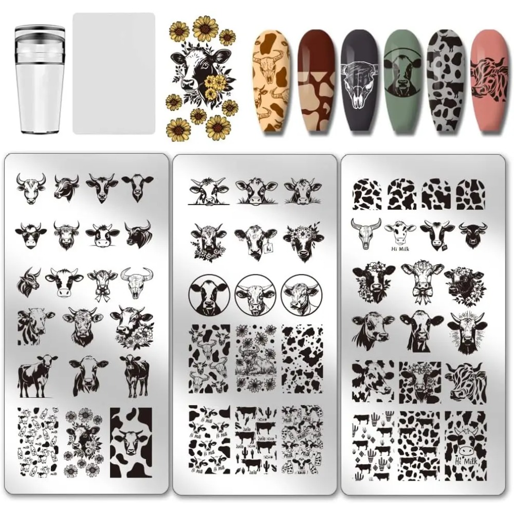 Nail Art Stamping Kit - 3 pezzi Piatti per timbratura delle