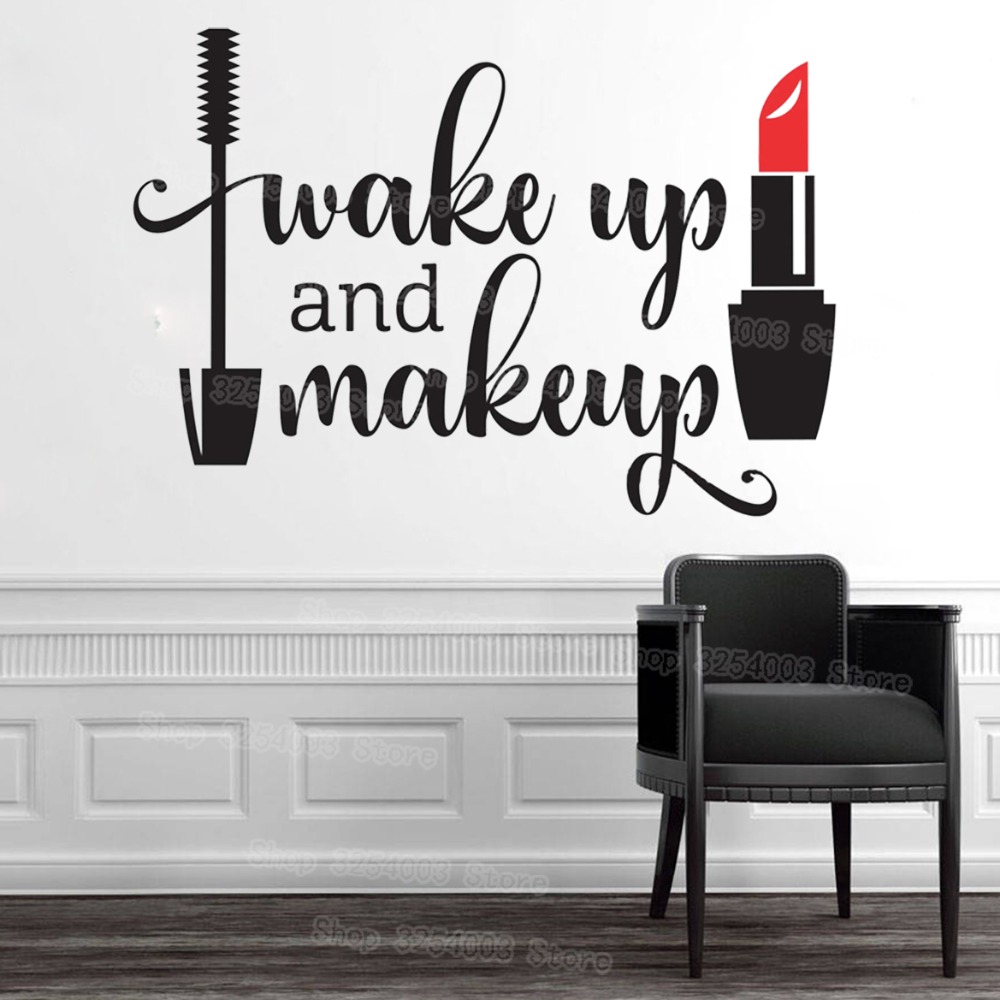 Beauty Makeup Girl - Sveglia e trucco Adesivi murali in