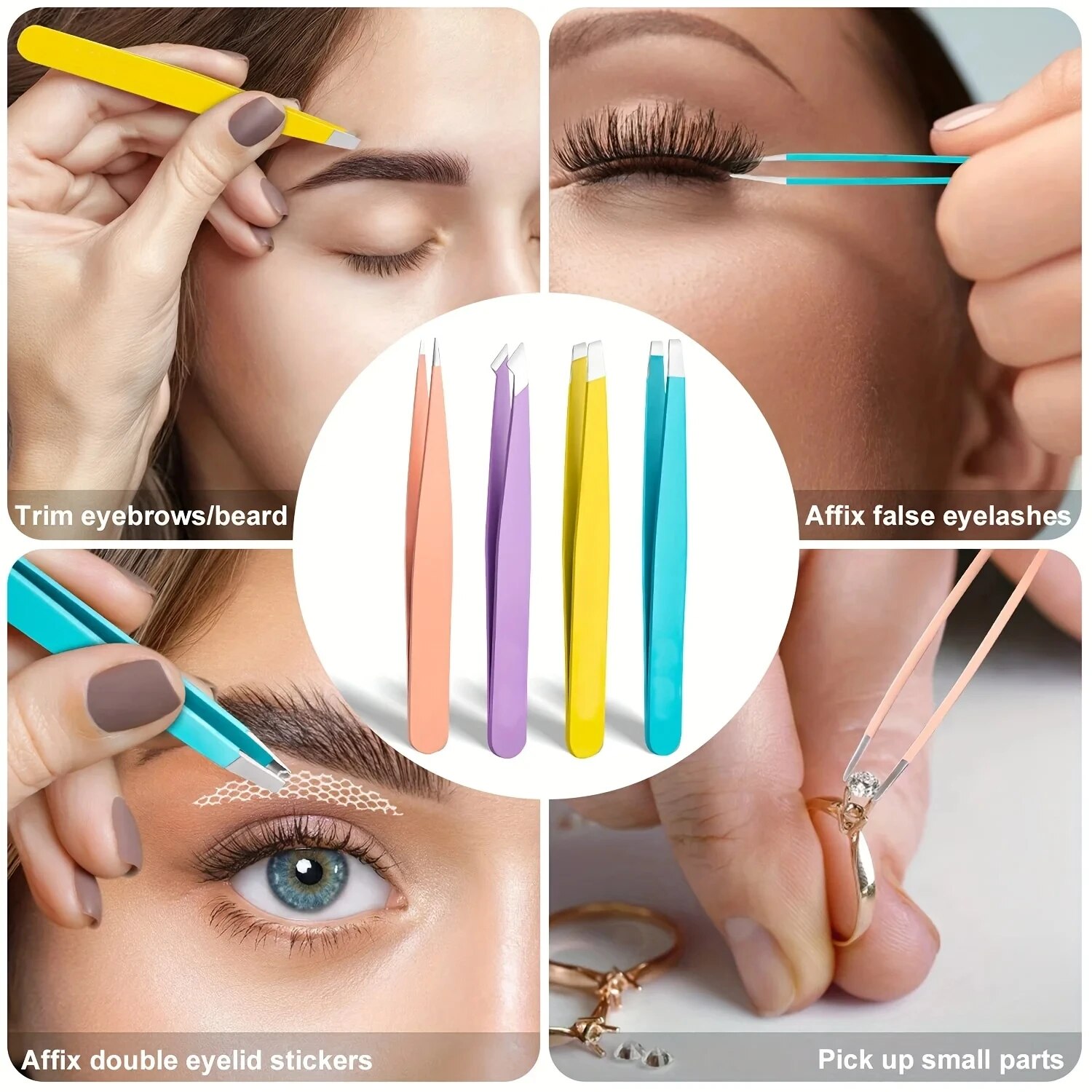 Beauty Hair Makeup - Pinzette Colorate per Sopracciglia, Strumento di