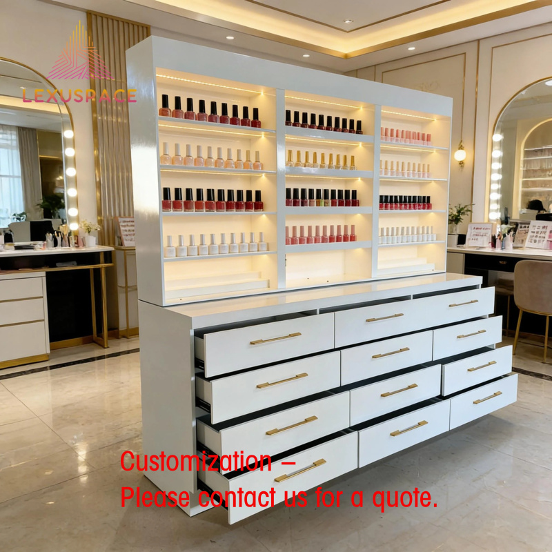 Beauty Hair Makeup - Espositore in legno personalizzato per barberia,