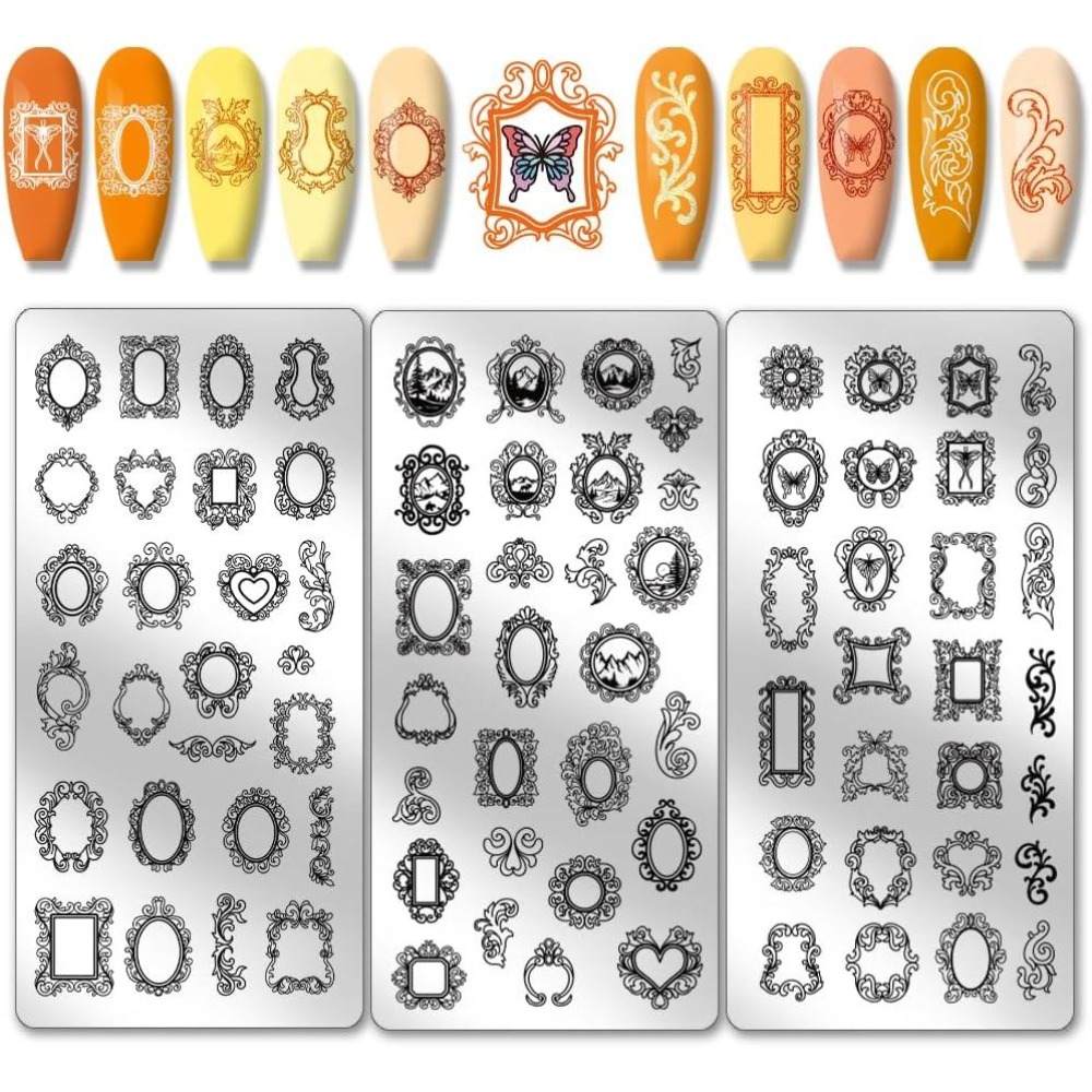 Nail Art Stamping Kit - Set di 3 Piastre per Stamping